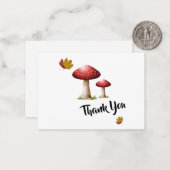 秋のキノコサンキューカード ノートカード (正面/裏面インサイチュ)