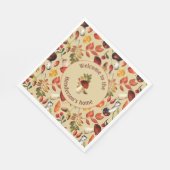 秋のキノコパーソナライズされた紙ナプキン スタンダードランチョンナプキン (角)