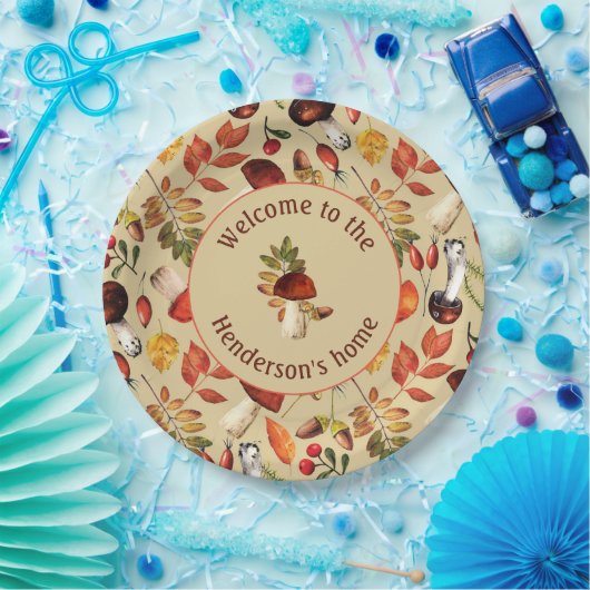 秋のキノコパーソナライズされた紙プレート ペーパープレート (パーティー)