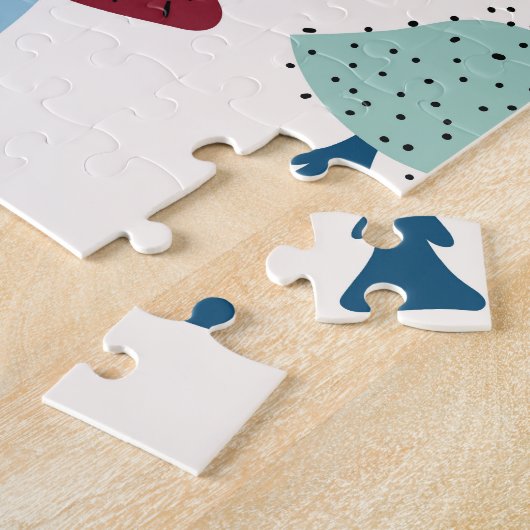 秋のキノコ手描きコレクション ジグソーパズル (側面)