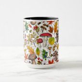 秋のキノコ葉や、ナッツやベリー マグカップ (中央)