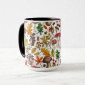 秋のキノコ葉や、ナッツやベリー マグカップ (正面左)