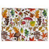 秋のキノコ葉や、ナッツやベリー ラージペーパーバッグ (裏面)