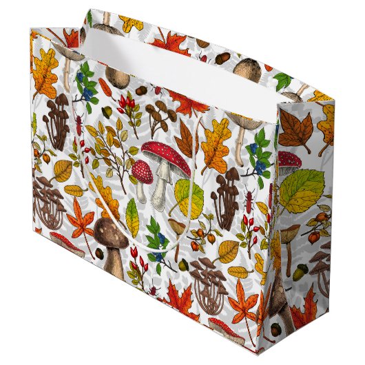 秋のキノコ葉や、ナッツやベリー ラージペーパーバッグ (裏面アングル)