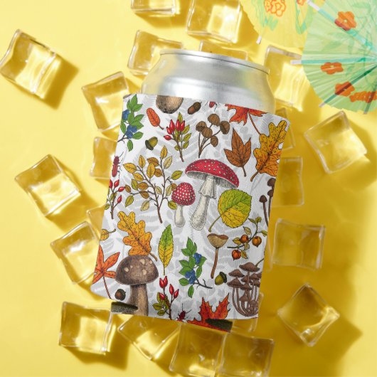 秋のキノコ葉や、ナッツやベリー 缶クーラー (インサイチュ 夏)