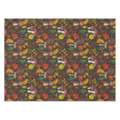 秋のキノコ葉や、木の実や果実が暗い日 テーブルクロス (正面(横))