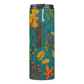 秋のキノコ葉、、ナッツ、ベリーの青 タンブラー (裏面)