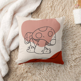 秋のキノコ魔法抽象芸術ブロブ形状秋アート クッション