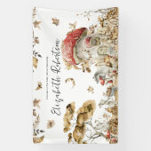 秋のキノコ |ウッドランド・フォレスト・ウェルカム 横断幕 (縦)