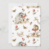 秋のキノコ |ウッドランド・フォレスト・ベビーシャワー 招待状 (裏面)