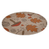 秋のキノコ カッティングボード (角)