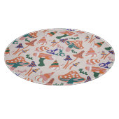 秋のキノコ、カラフルシームレスデザイン。 カッティングボード (角)