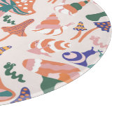 秋のキノコ、カラフルシームレスデザイン。 カッティングボード (角)