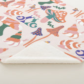 秋のキノコ、カラフルシームレスデザイン。 シェルパブランケット (3/4)