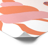 秋のキノコ、カラフルシームレスデザイン。 ポスター (角)