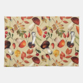 秋のキノコ キッチンタオル (横)
