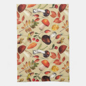 秋のキノコ キッチンタオル (縦)