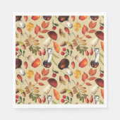 秋のキノコ スタンダードランチョンナプキン (正面)