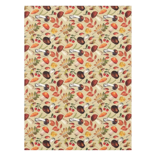 秋のキノコ テーブルクロス (正面)