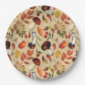 秋のキノコ ペーパープレート (正面)