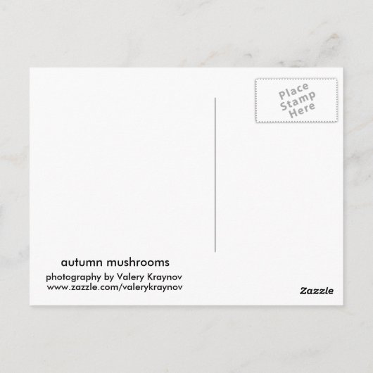秋のキノコ ポストカード (裏面)