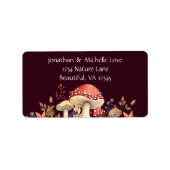 秋のキノコ、植物との葉秋のアドレス ラベル (正面)