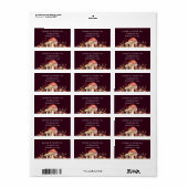 秋のキノコ、植物との葉秋のアドレス ラベル (フルシート)