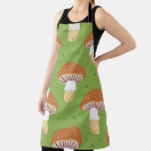 秋のキノコ：緑のシームレスなパターン。 エプロン (インサイチュ)