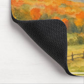 秋のキャッツキル山水彩風景 マウスパッド (コーナー)