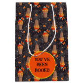 秋のキャンディーコーンアイスクリームハロウィーン ミディアムペーパーバッグ (正面)