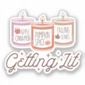 秋のキャンドルを手に入れる シール (正面)