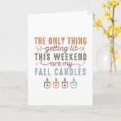 秋のキャンドルを点灯 カード (黄色い花)