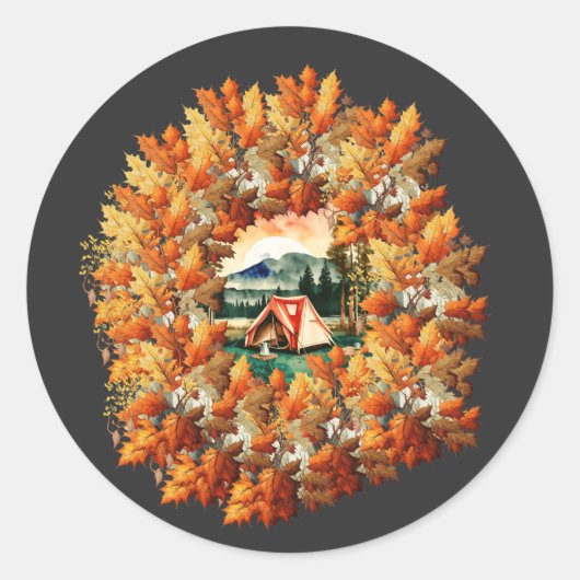 秋のキャンプ:居心地の良い自然脱出 ラウンドシール (正面)