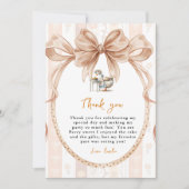 秋のキュートなピーベイビーシャワーの感謝カード 招待状 (正面)