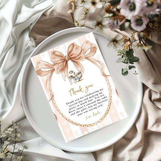 秋のキュートなピーベイビーシャワーの感謝カード 招待状