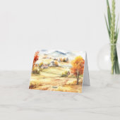 秋のキュートな動物たちの子供の誕生日 サンキューカード (裏面)