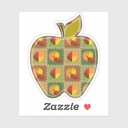 秋のキルトコンターシール シール (シート)