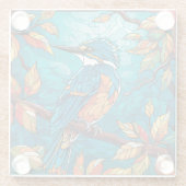 秋のキングフィッシャーガラスコースター ガラスコースター (裏面)