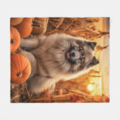 秋のキーソン フリースブランケット (正面(横))