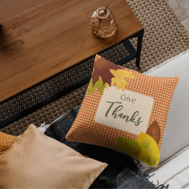 秋のギンガムサンクスギビング装飾用クッション クッション