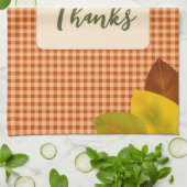 秋のギンガム感謝提供キッチンタオル キッチンタオル (折り畳み)