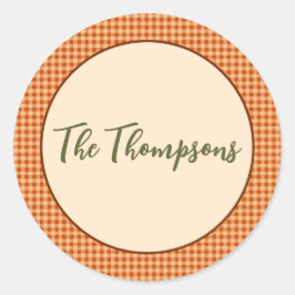 秋のギンガム感謝祭 ラウンドシール