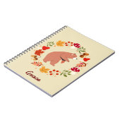 秋のクマのスパイラルフォトノート ノートブック (左側)