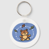 秋のクマの秋離れの音 キーホルダー (正面)