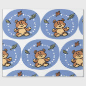 秋のクマの秋離れの音 ラッピングペーパー (フラット)