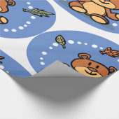 秋のクマの秋離れの音 ラッピングペーパー