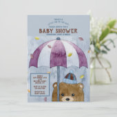 秋のクマの赤ちゃんのシャワー招待状 招待状 (スタンド正面)