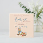 秋のクマ赤ちゃんシャワーありがとう、秋クマ サンキューカード (スタンド正面)