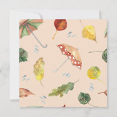 秋のクマ赤ちゃんシャワーありがとう、秋クマ サンキューカード (裏面)