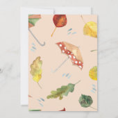 秋のクマ赤ちゃんシャワー招待、秋ベアーインヴィ 招待状 (裏面)